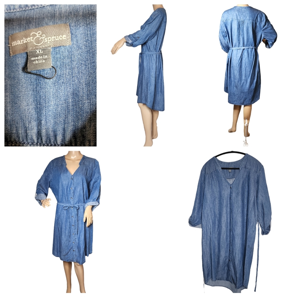 Market & Spruce chambray denim dress